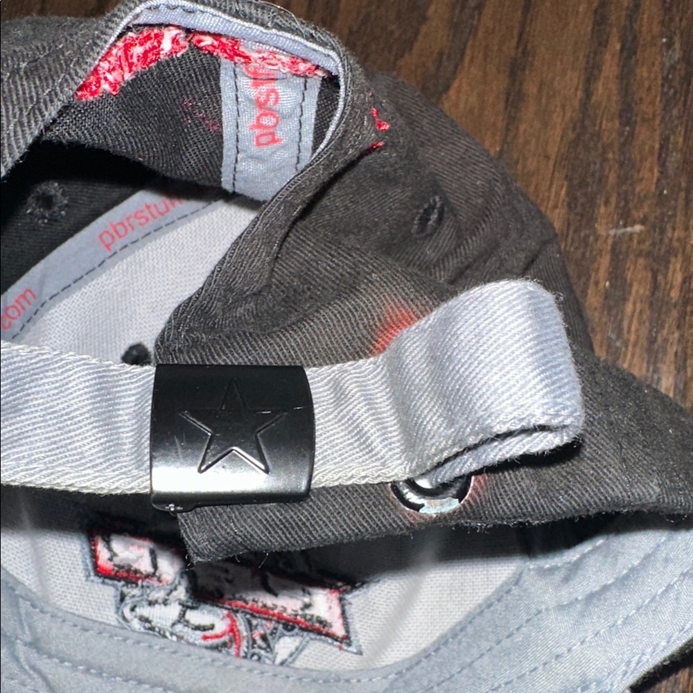 Professional bull riders Gray and Red Embroidered Cap - Picture 7 of 7
